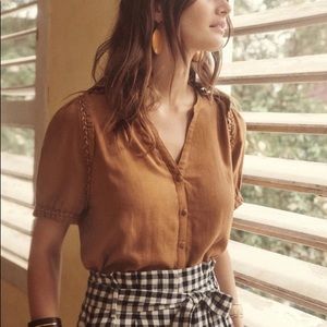 Sézane Wanda Blouse in Coffee